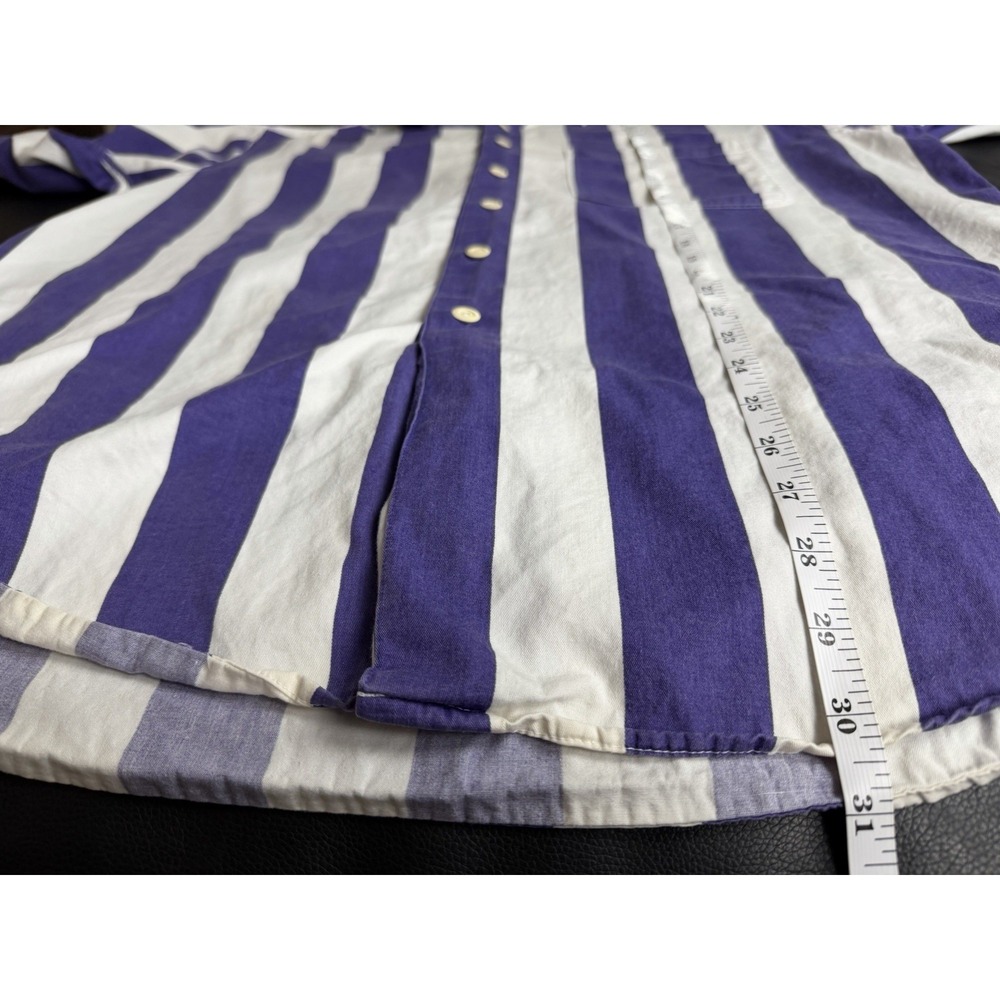 Vintage Gant Salty Dog Shirt Large Purple White Broad Stripe Button Up 90s - Picture 6 of 14